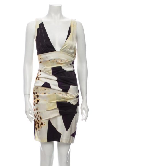 ROBERTO CAVALLI Animal Print Silk Mini Dress - Picture 1 of 6